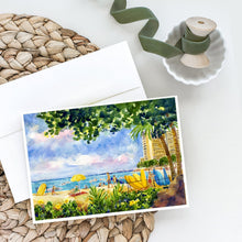 Load image into Gallery viewer, Beach Resort view from the condo Greeting Cards -  Blank Note Cards – 8-Pack of Artist-Designed Cards with Envelopes