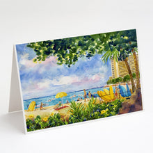Load image into Gallery viewer, Beach Resort view from the condo Greeting Cards -  Blank Note Cards – 8-Pack of Artist-Designed Cards with Envelopes