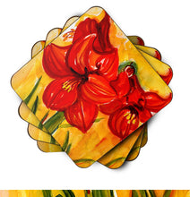 Load image into Gallery viewer, Flower - Amaryllis Coasters - Set of 4 Lightweight Foam, Absorbent Drink Coasters
