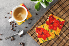 Load image into Gallery viewer, Flower - Amaryllis Coasters - Set of 4 Lightweight Foam, Absorbent Drink Coasters