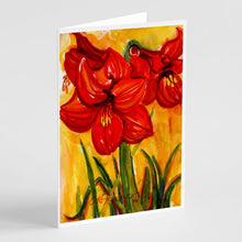 Load image into Gallery viewer, Flower - Amaryllis Greeting Cards -  Blank Note Cards – 8-Pack of Artist-Designed Cards with Envelopes