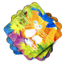 Load image into Gallery viewer, Cat Tea Time Coasters - Set of 4 Lightweight Foam, Absorbent Drink Coasters
