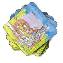 Load image into Gallery viewer, Cat Love at the Log Cabin  Coasters - Set of 4 Lightweight Foam, Absorbent Drink Coasters