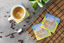 Load image into Gallery viewer, Cat Love at the Log Cabin  Coasters - Set of 4 Lightweight Foam, Absorbent Drink Coasters