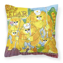 Load image into Gallery viewer, Orange Tabby Fishing Cats Decorative   Canvas Fabric Pillow