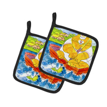 Load image into Gallery viewer, Big Orange Cat Fishing Pot Holders - Set of 2 Decorative Kitchen Helpers | Made in the USA 6107PTHD