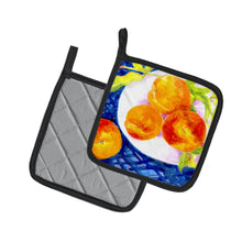 Load image into Gallery viewer, Bowl of Peaches Pot Holders - Set of 2 Decorative Kitchen Helpers | Made in the USA 6110PTHD