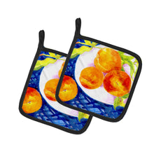 Load image into Gallery viewer, Bowl of Peaches Pot Holders - Set of 2 Decorative Kitchen Helpers | Made in the USA 6110PTHD