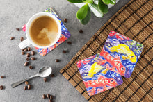 Load image into Gallery viewer, Fish - Koi in the pond Coasters - Set of 4 Lightweight Foam, Absorbent Drink Coasters