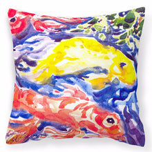 Load image into Gallery viewer, Fish - Koi in the pond Decorative   Canvas Fabric Pillow