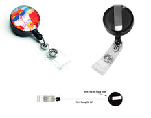 Load image into Gallery viewer, Cool Cat with Sunglasses at the beach Retractable Badge Reel 6118BR