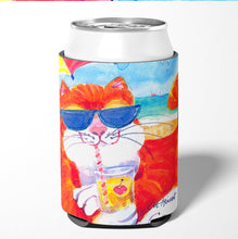 Load image into Gallery viewer, Cool Cat with Sunglasses at the beach Can or Bottle Beverage Insulator Hugger