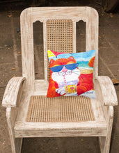 Load image into Gallery viewer, Cool Cat with Sunglasses at the beach Decorative   Canvas Fabric Pillow