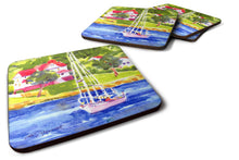 Load image into Gallery viewer, Sailboat on the lake Coasters - Set of 4 Lightweight Foam, Absorbent Drink Coasters