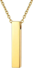 Load image into Gallery viewer, Simple Silver Column Cremation Urn Pendant Necklace
