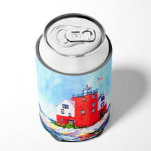 Load image into Gallery viewer, Lighthouse on the rocks Harbour Can or Bottle Beverage Insulator Hugger