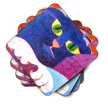Load image into Gallery viewer, Big Blue Cat Coasters - Set of 4 Lightweight Foam, Absorbent Drink Coasters