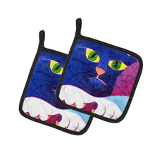 Load image into Gallery viewer, Big Blue Cat Pot Holders - Set of 2 Decorative Kitchen Helpers | Made in the USA 6138PTHD