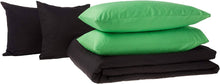 Load image into Gallery viewer, Tache Cotton Lime Green Black Reversible Comforter Set With Zipper Cover