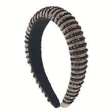 Load image into Gallery viewer, Brianna Glamband in Black &amp; Gold