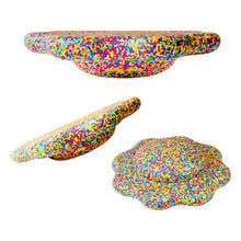 Load image into Gallery viewer, **Pre-order (Ships in 3-4 Weeks)**Flower-shaped Balance Board for Stepping Stones in Rainbow Confetti