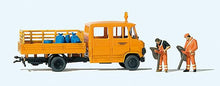 Load image into Gallery viewer, Preiser 33262 HO Scale L 407 D Crew-Cab Low-Side Delivery Truck - Assembled