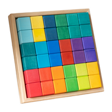 Load image into Gallery viewer, **Pre-order (Ships in 2-3 Weeks)**36 Pcs STAINED Rainbow Mosaic Building Blocks in Primary Colors