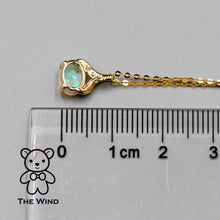 Load image into Gallery viewer, Minimalist Oval Shaped Australian Solid Opal 14K Yellow Gold Necklace