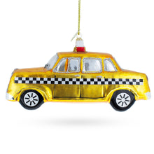 Load image into Gallery viewer, Yellow Taxi Glass Christmas Ornament