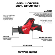 Load image into Gallery viewer, Milwaukee 2420-20 M12™ HACKZALL® Reciprocating Saw