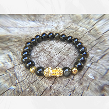 Load image into Gallery viewer, Obsidian Pixiu Prosperity &amp; Protection Bracelet