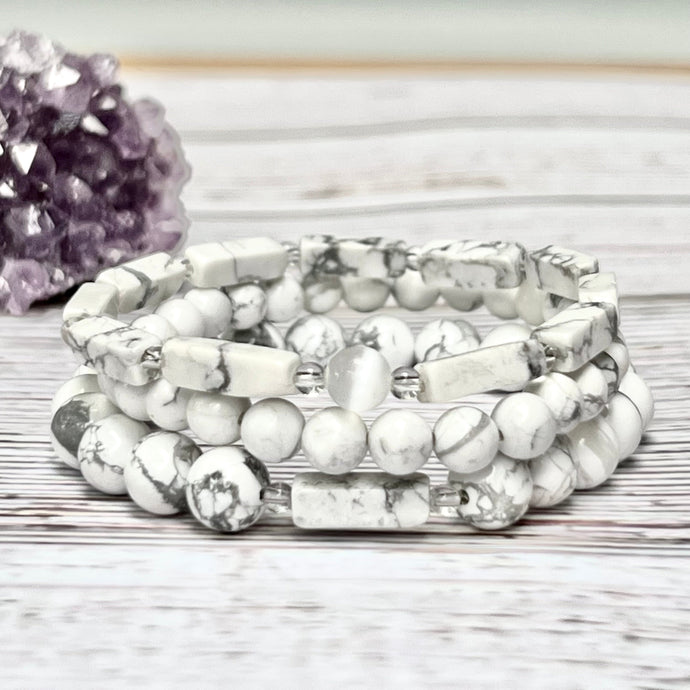 Tranquil Sleep White Turquoise Bracelet Pack (Set Of 3)