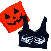 Load image into Gallery viewer, Skeleton Black Crop Tank Top
