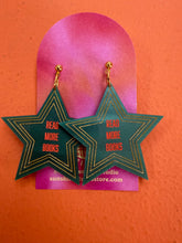 Load image into Gallery viewer, "Read More Books" Star Earrings