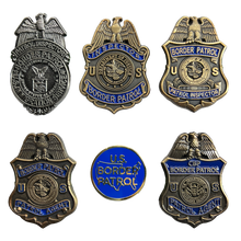 Load image into Gallery viewer, BL1-09B CBP US Border Patrol 6 piece historic through the years Honor First lapel pin set