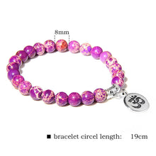 Load image into Gallery viewer, Purple Imperial Jasper Fearlessness &amp; Peace Bracelet