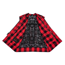 Load image into Gallery viewer, Scarlet Fury Black and Red Flannel Textile Vest