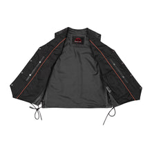 Load image into Gallery viewer, Men's Traditional Leather side lacing Vest - Black
