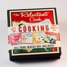 Load image into Gallery viewer, Funny Vintage Cookbook Cover Kitchen Coasters