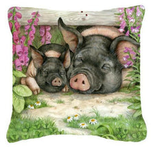 Load image into Gallery viewer, Pigs Under The Fence by Debbie Cook Canvas Decorative Pillow CDCO0355PW1414