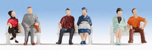 Load image into Gallery viewer, Noch 38130 N Scale Economy Seated People -- Set #1 pkg(6)