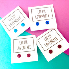 Load image into Gallery viewer, Sapphire Blue Retro Button Stud Earrings