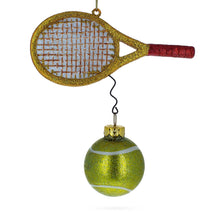 Load image into Gallery viewer, Tennis Racket and Ball Glass Christmas Ornament