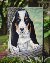 Load image into Gallery viewer, Basset Hound at the tree Garden Flag – Decorative Outdoor Yard Flag