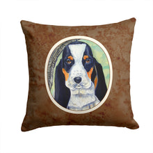 Load image into Gallery viewer, Basset Hound on the branch Throw Pillow - 14x14 Decorative Pillow – Art for Your Home &amp; Patio 7002PW1414