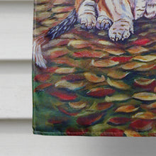 Load image into Gallery viewer, Basset Hound Little one watching Flag Canvas House Size