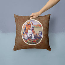 Load image into Gallery viewer, Basset Hound Throw Pillow - 14x14 Decorative Pillow – Art for Your Home &amp; Patio 7004PW1414