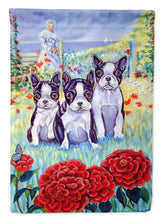Load image into Gallery viewer, Boston Terrier Three in a Row Garden Flag – Decorative Outdoor Yard Flag