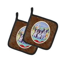Load image into Gallery viewer, Boston Terrier Trio Pot Holders - Set of 2 Decorative Kitchen Helpers | Made in the USA 7005PTHD