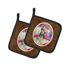Load image into Gallery viewer, Airedale Waiting on Mom Pot Holders - Set of 2 Decorative Kitchen Helpers | Made in the USA 7006PTHD